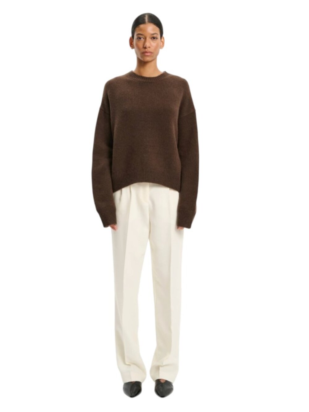 Arch4 Islington Cashmere Sweater Womens XS Brown Crew Neck Long Sleeve Chunky